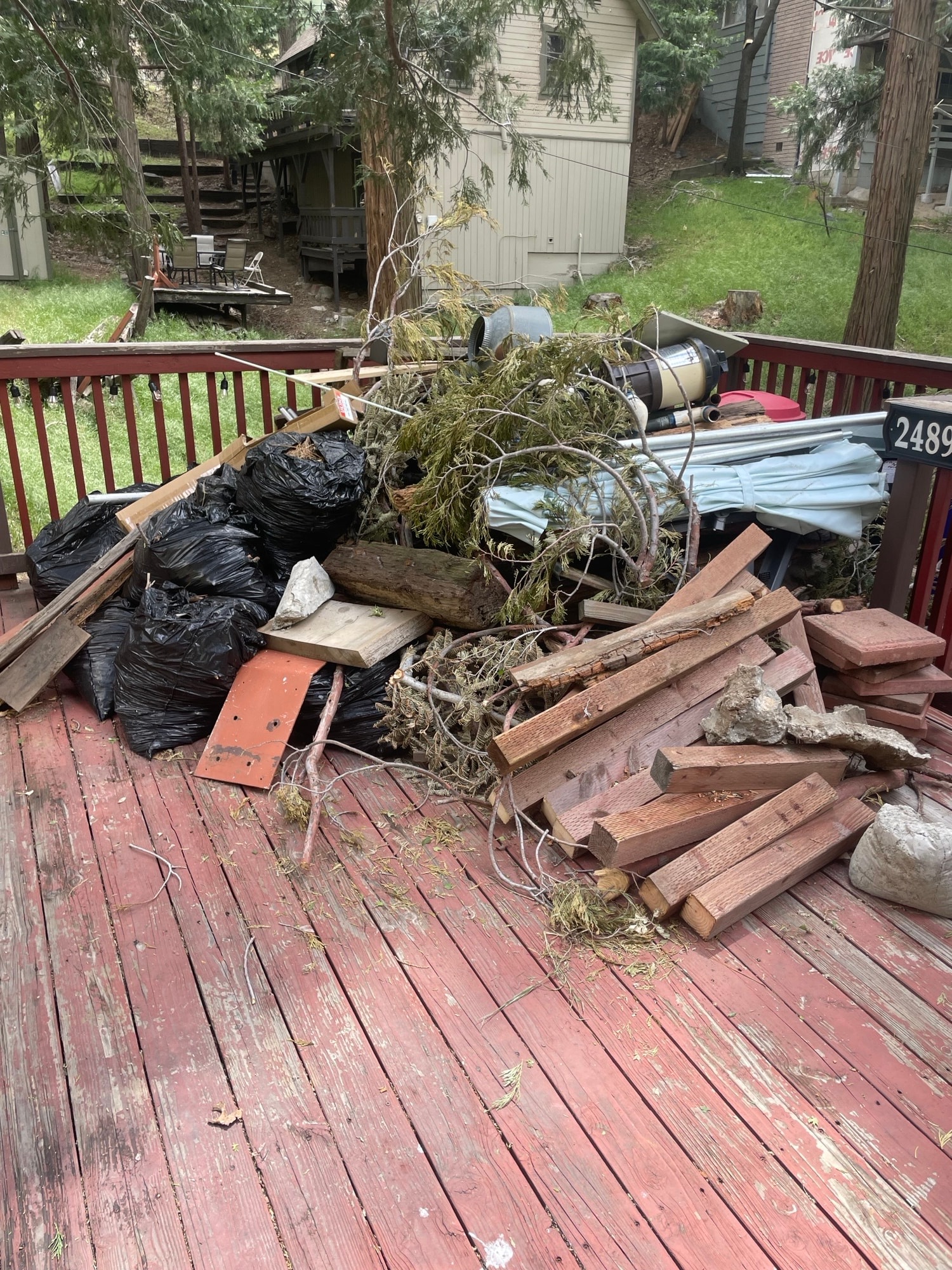 Before junk removal in Crestline, CA