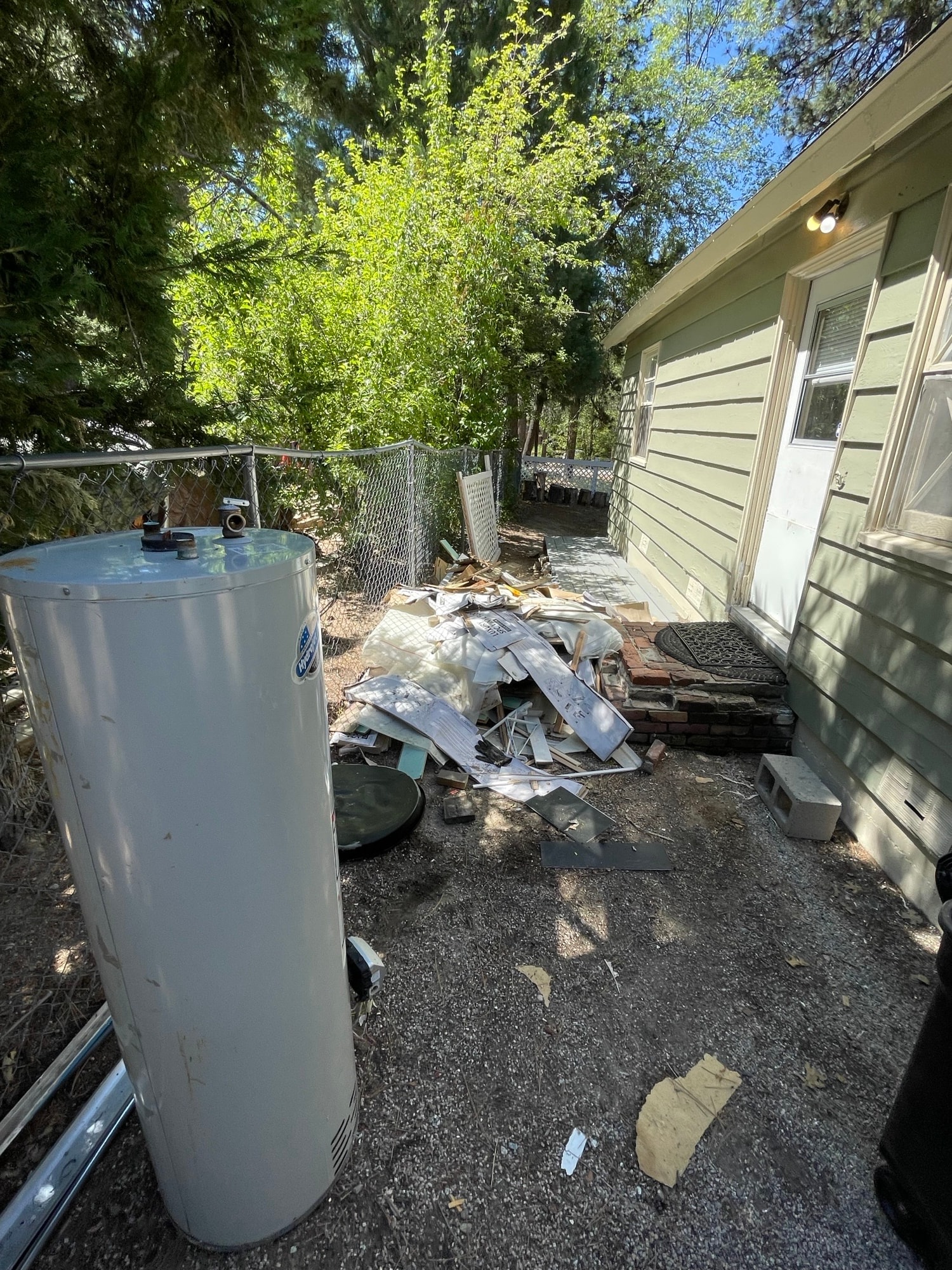 Before construction debris removal in Running Springs, CA