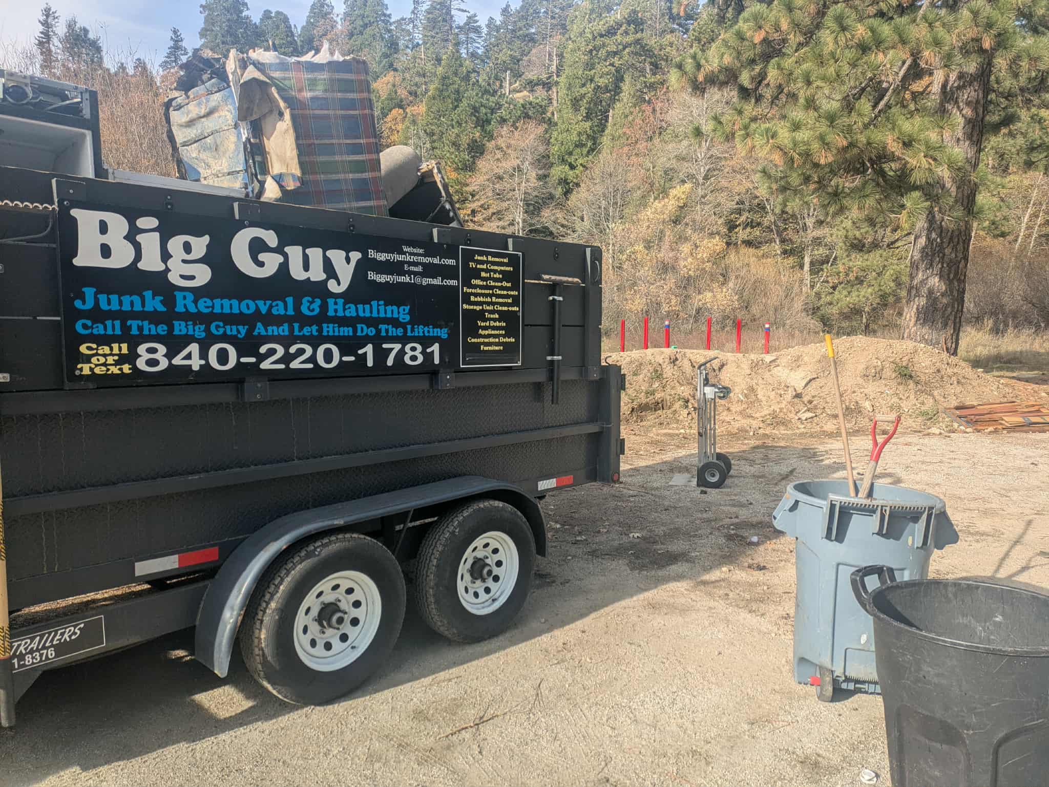 Big Guy Junk Removal truck loaded after residential cleanout — Lake Arrowhead, CA